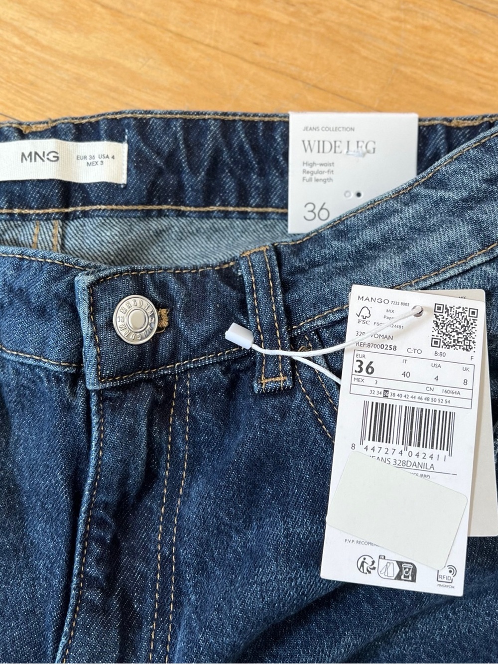 NWT Mango High-Waist Wide Leg Jeans - 4 - Picture 2 of 3